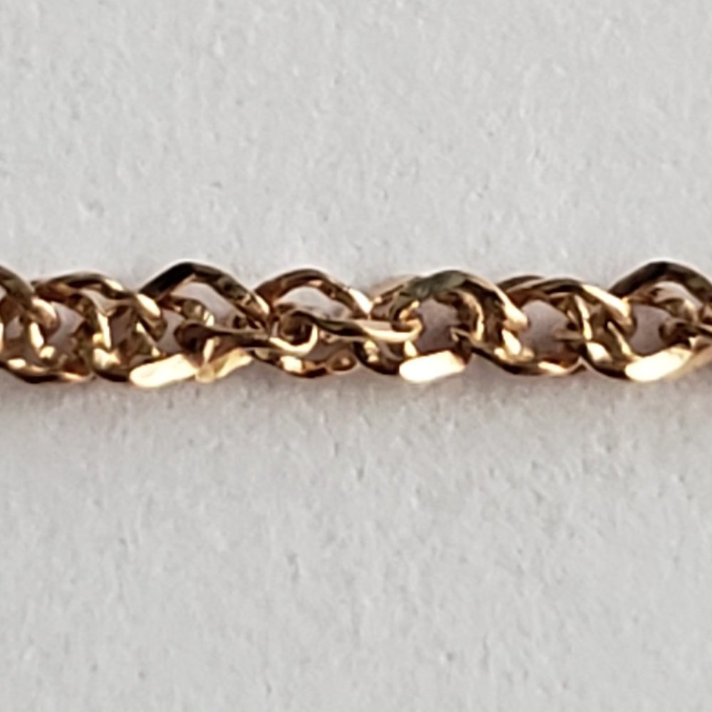 **SOLD**14K Solid Rose Gold Chain---w/W. Topaz (CZ?)Pendant - Picture 3 of 10